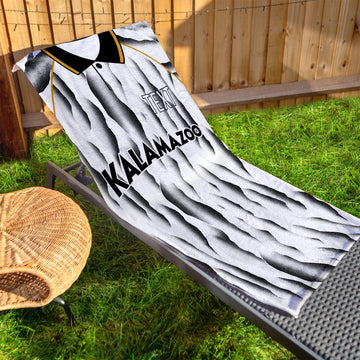 Port Vale 1991 Home Shirt - Personalised Lightweight, Microfibre Retro Beach Towel - 150cm x 75cm