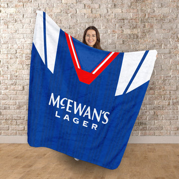 Rangers - 1992 Home Shirt - Personalised Retro Fleece Blanket