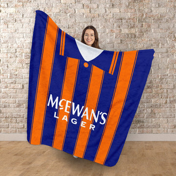 Rangers - 1993 Away Shirt - Personalised Retro Fleece Blanket