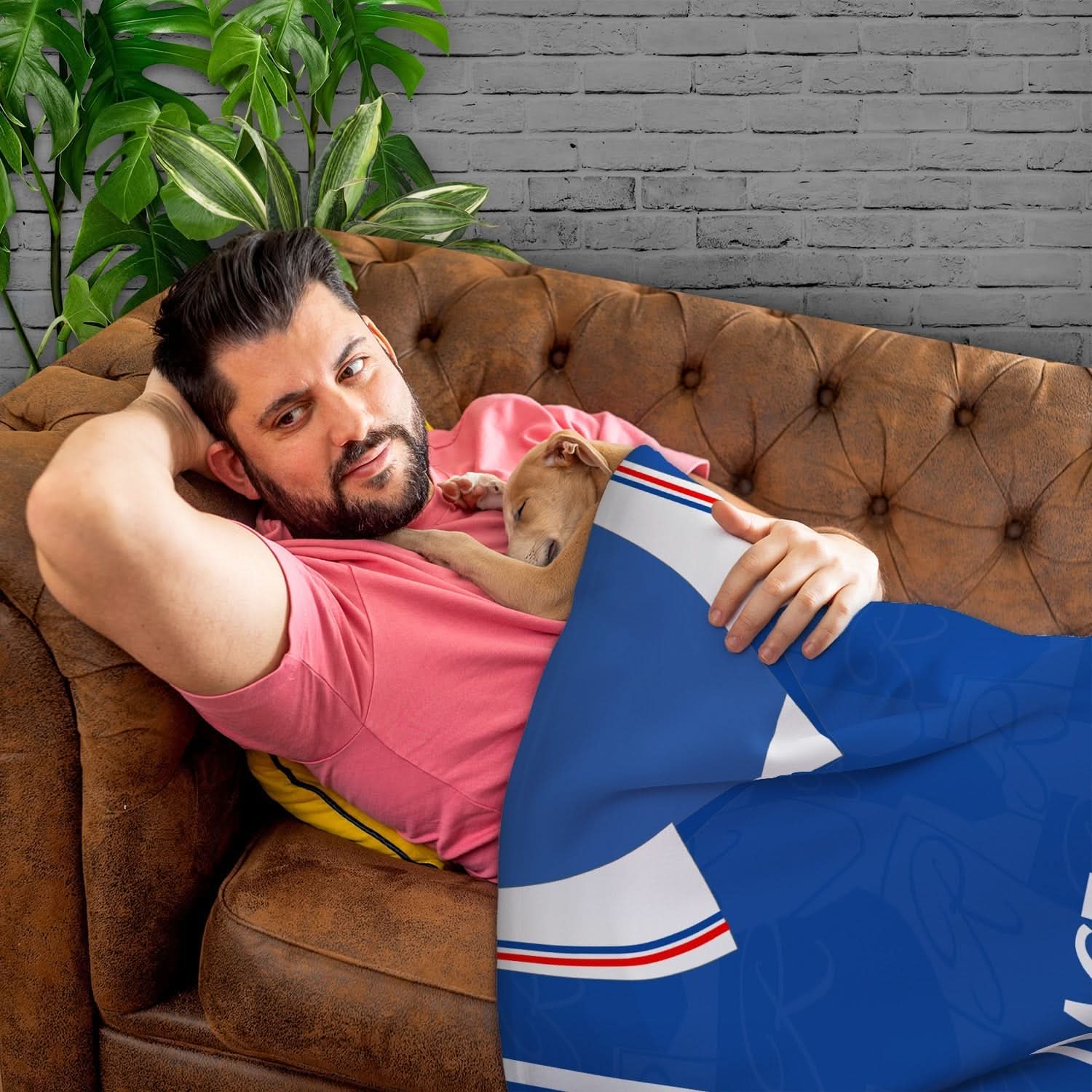 Rangers - 1996 Home Shirt - Personalised Retro Fleece Blanket