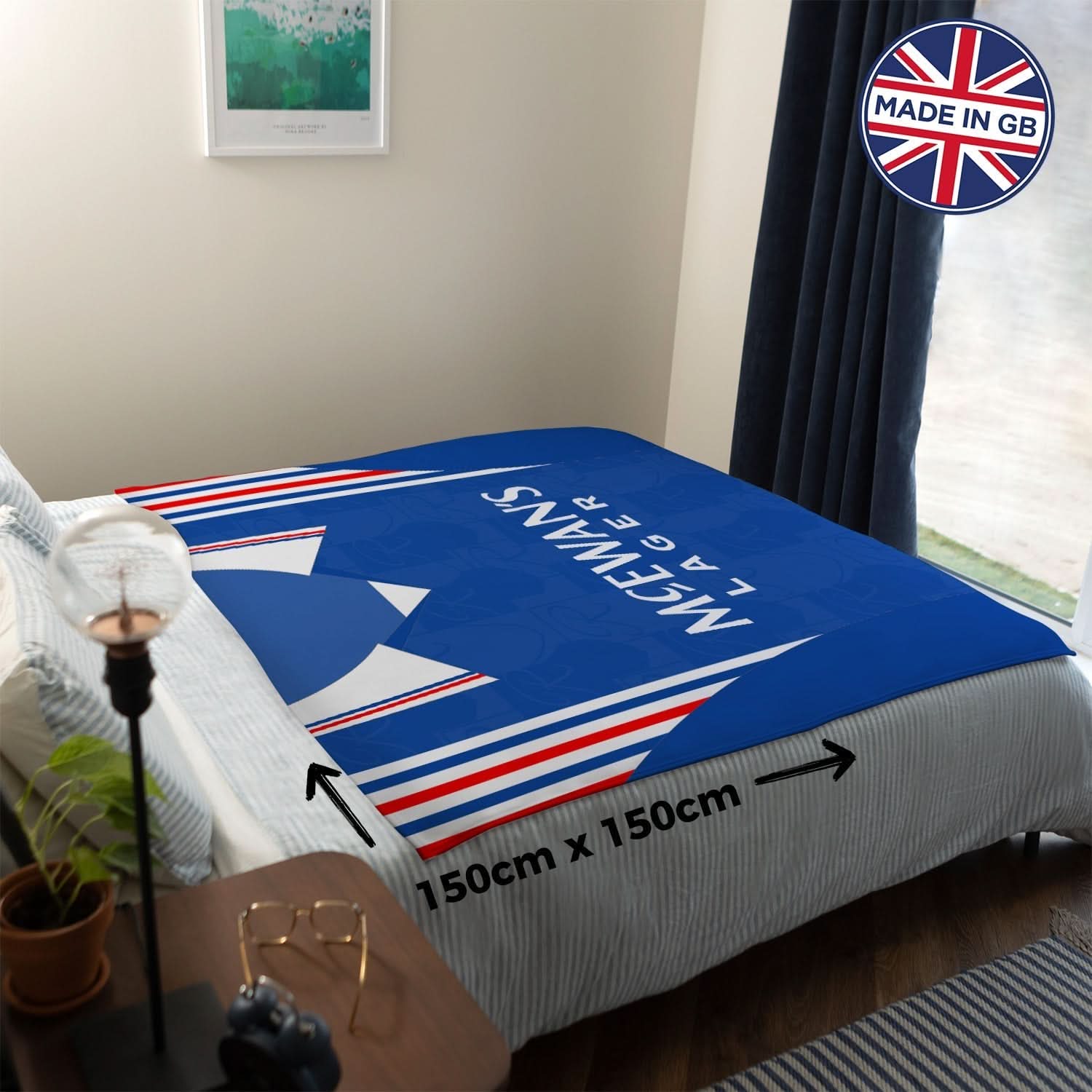Rangers - 1996 Home Shirt - Personalised Retro Fleece Blanket
