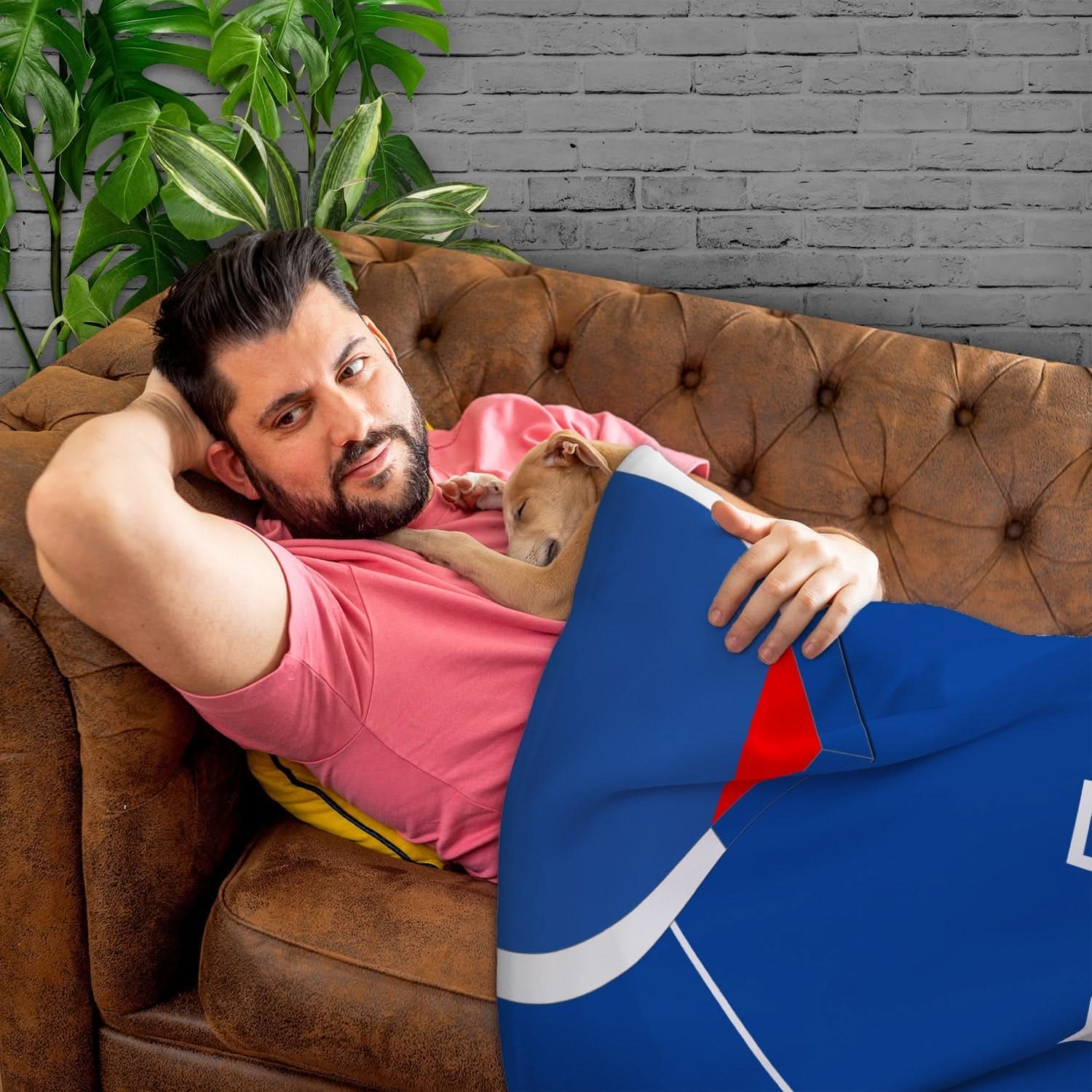 Rangers - 2001 Home Shirt - Personalised Retro Fleece Blanket