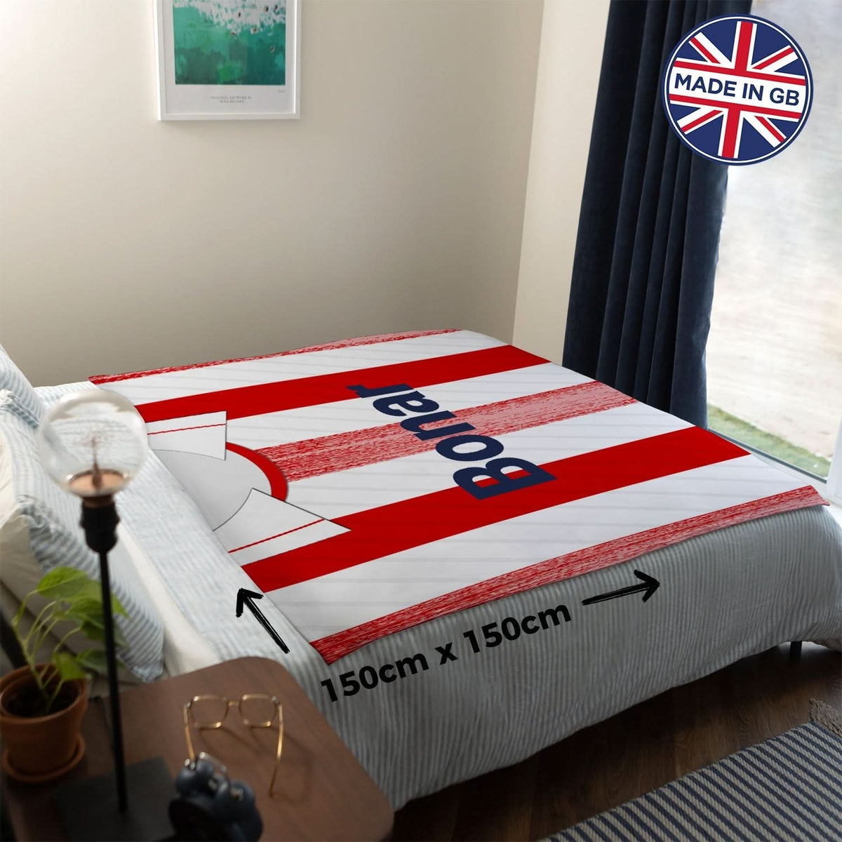 St Johnstone 1990 Away - Personalised Retro Fleece Blanket 150cm X 150cm