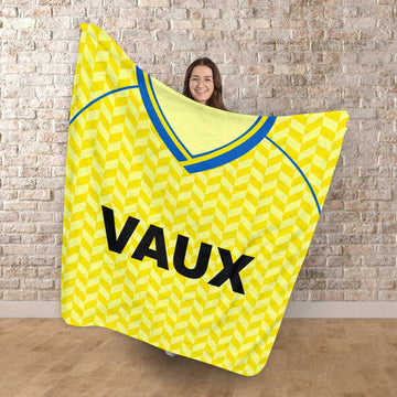 Sunderland - 1990 Away Shirt - Personalised Retro Fleece Blanket