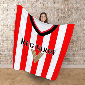 Sunderland - 2001 Home Shirt - Personalised Retro Fleece Blanket