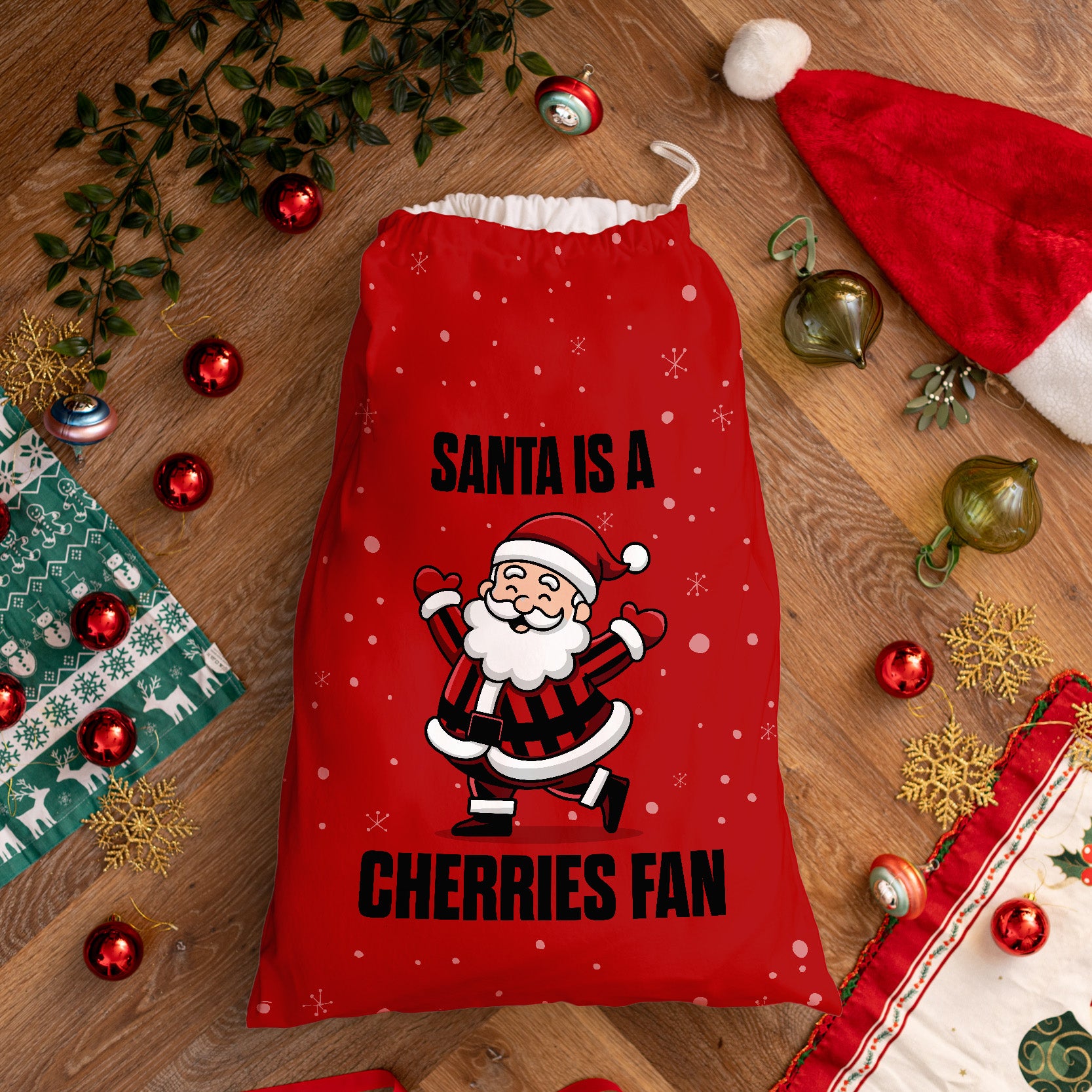 Santa is a Cherries Fan - Santa Sack
