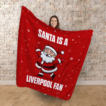 Santa is a Liverpool Fan - Luxury Fleece Blanket 150cm X 150cm