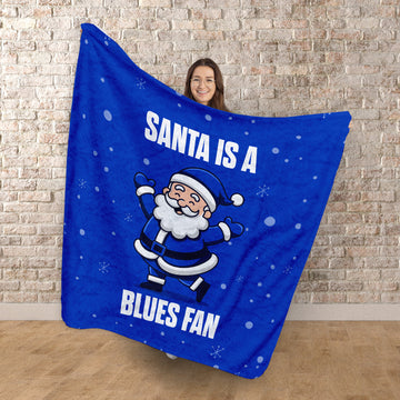Santa is a Blues Fan - Luxury Fleece Blanket