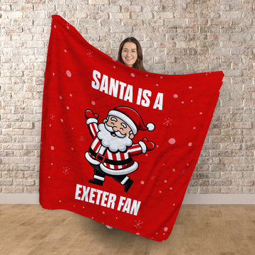 Santa is a Exeter Fan - Luxury Fleece Blanket