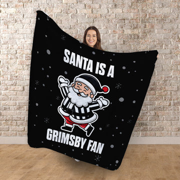 Santa is a Grimsby Fan - Luxury Fleece Blanket