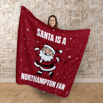 Santa is a Northampton Fan - Luxury Fleece Blanket
