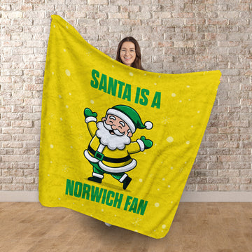 Santa is a Norwich Fan - Luxury Fleece Blanket