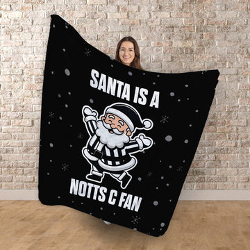 Santa is a Notts C Fan - Luxury Fleece Blanket