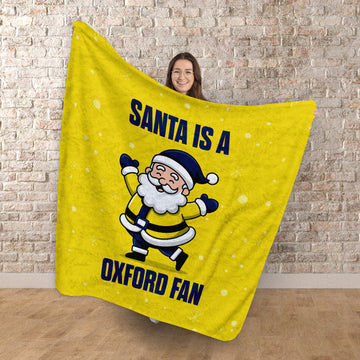 Santa is a Oxford Fan - Luxury Fleece Blanket