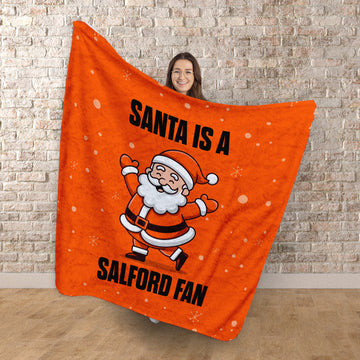 Santa is a Salford Fan - Luxury Fleece Blanket