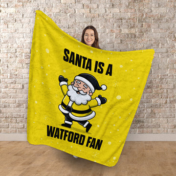 Santa is a Watford Fan - Luxury Fleece Blanket