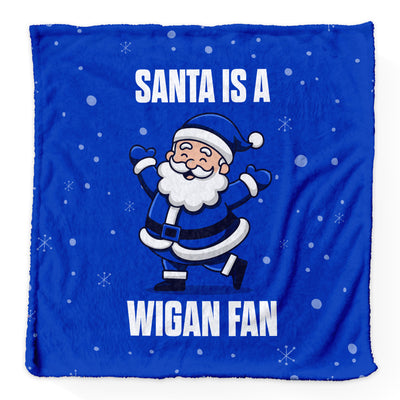 Santa is a Wigan Fan - Luxury Fleece Blanket - 2 Sizes
