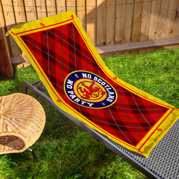 No Scotland No Party - Red Tartan - Beach Towel - Microfibre Retro Beach Towel - 150cm x 75cm