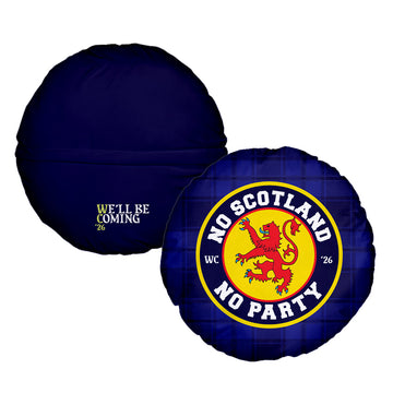 No Scotland No Party - Blue Tartan - 14" Round Throw Cushion