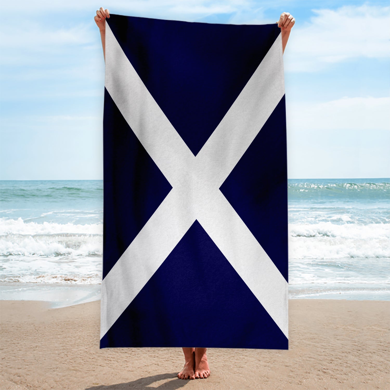 GLOW Black Watch Kilt Towel - Large 150cm X 75cm Beach Bath Towel
