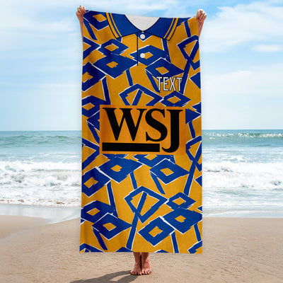Shrewsbury 1992 Home Shirt - Personalised Lightweight, Microfibre Retro Beach Towel - 150cm x 75cm