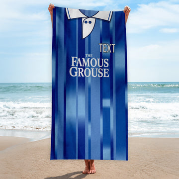 St Johnstone 1995 Home Shirt - Personalised Lightweight, Microfibre Retro Beach Towel - 150cm x 75cm
