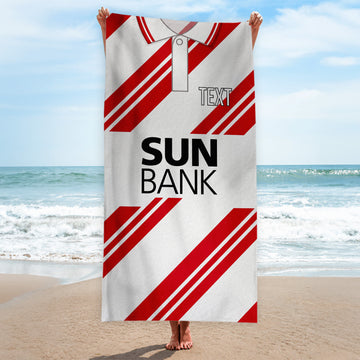 Stevenage 1996 Home Shirt - Personalised Lightweight, Microfibre Retro Beach Towel - 150cm x 75cm