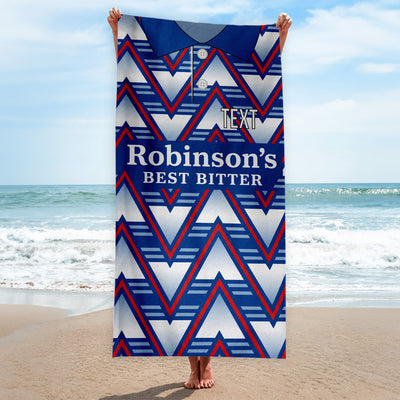 Stockport 1993 Home Shirt - Personalised Lightweight, Microfibre Retro Beach Towel - 150cm x 75cm