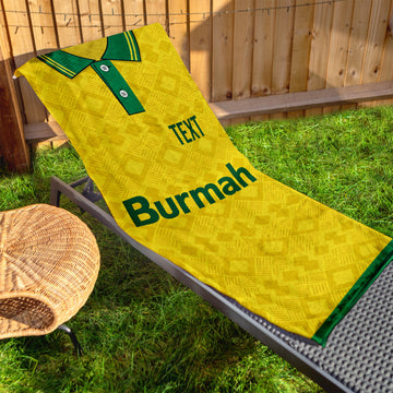 Swindon 1993 Away Shirt - Personalised Lightweight, Microfibre Retro Beach Towel - 150cm x 75cm