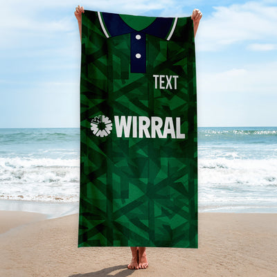 Tranmere 1993 Away Shirt - Personalised Lightweight, Microfibre Retro Beach Towel - 150cm x 75cm