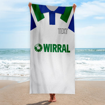 Tranmere 1993 Home Shirt - Personalised Lightweight, Microfibre Retro Beach Towel - 150cm x 75cm