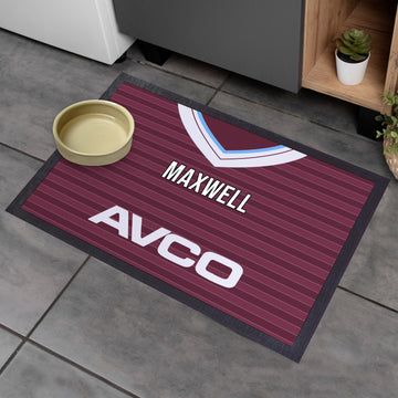 West Ham 1986 Home Shirt - Personalised Retro Door Mat - 60cm x 40cm