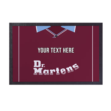 West Ham 2000 Home Shirt - Personalised Retro Door Mat - 60cm x 40cm