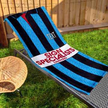 Walsall 1994 Away Shirt - Personalised Lightweight, Microfibre Retro Beach Towel - 150cm x 75cm