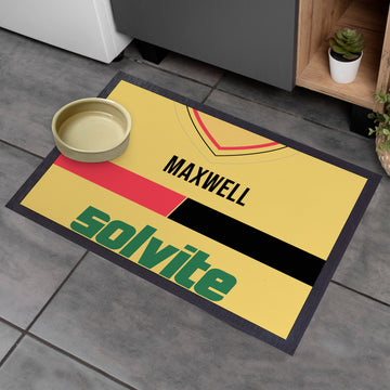 Watford 1986 Home Shirt - Personalised Retro Door Mat - 60cm x 40cm