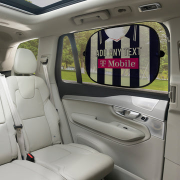 West Bromwich 2007 Home Shirt - Personalised Retro Football Car Sun Shade - Set of 2