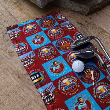 West Ham - Football Legends - Retro Lightweight, Microfibre Golf Towel