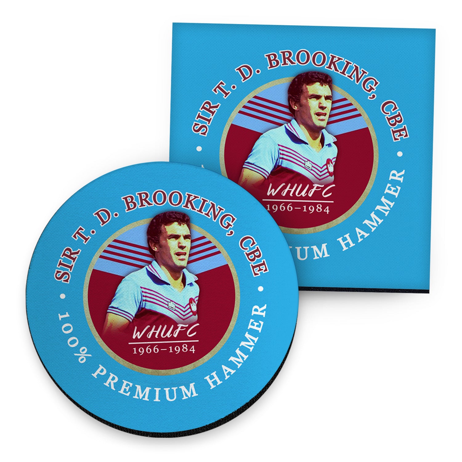 West Ham Brooking - Football Coaster - Square Or Circle