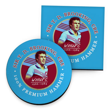 West Ham Brooking - Football Coaster - Square Or Circle
