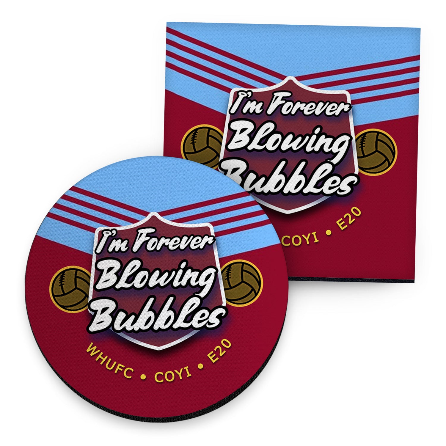 West Ham Bubbles - Football Coaster - Square Or Circle