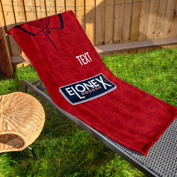 Wimbledon 1996 Away Shirt - Personalised Lightweight, Microfibre Retro Beach Towel - 150cm x 75cm