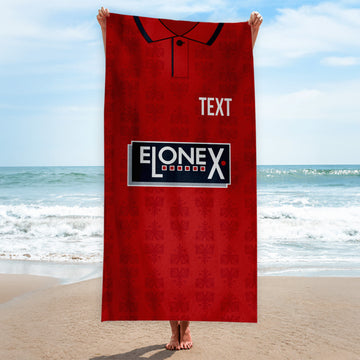 Wimbledon 1996 Away Shirt - Personalised Lightweight, Microfibre Retro Beach Towel - 150cm x 75cm