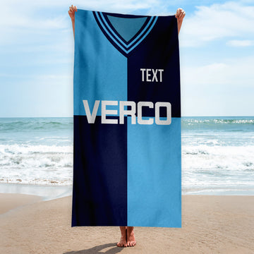 Wycombe 1990 Home Shirt - Personalised Lightweight, Microfibre Retro Beach Towel - 150cm x 75cm