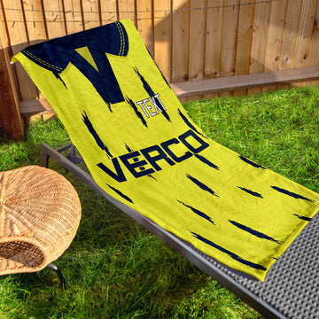 Wycombe 1992 Away Shirt - Personalised Lightweight, Microfibre Retro Beach Towel - 150cm x 75cm