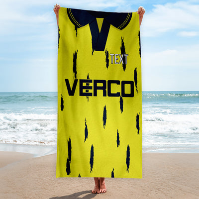 Wycombe 1992 Away Shirt - Personalised Lightweight, Microfibre Retro Beach Towel - 150cm x 75cm