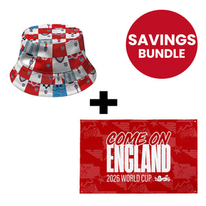 England Kit Montage Bucket Hat + Supporter Flag - Saver Bundle
