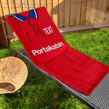 York 1996 Home Shirt - Personalised Lightweight, Microfibre Retro Beach Towel - 150cm x 75cm