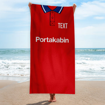 York 1996 Home Shirt - Personalised Lightweight, Microfibre Retro Beach Towel - 150cm x 75cm