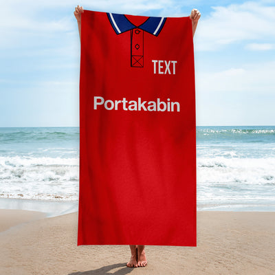 York 1996 Home Shirt - Personalised Lightweight, Microfibre Retro Beach Towel - 150cm x 75cm