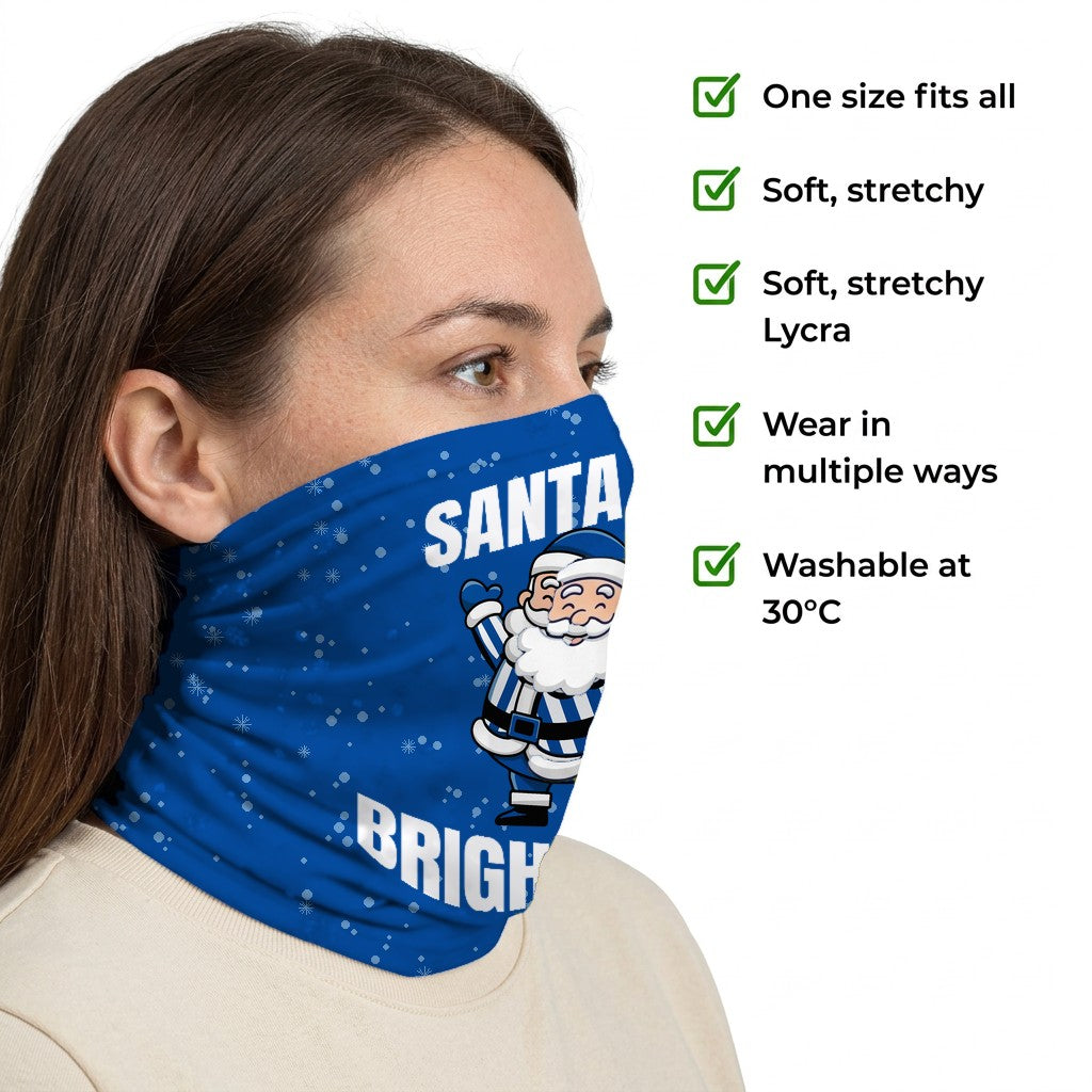 Brighton & Hove Albion Santa snood side-profile image with product features